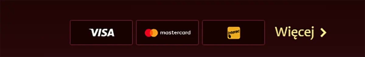 Casino payment method icons including Visa, Mastercard, and Paysafe card